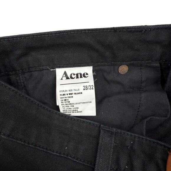 ACNE STUDIOS Flex S Wet Black Skinny Jean Size 28 x 32 - Picture 6 of 7